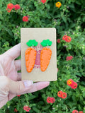Clay Carrot Cute Two Piece Earrings 🥕🥕🥕 - Cute Berry Jewelry