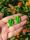 Cute Clay Green Cactus Stud Earrings Studs - Cute Berry Jewelry