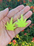 Resin 420 Weed Leaf Small Dangle Earrings - Multiple Colors Available || 420 Stoner Gift || Handmade Marijuana Jewelry || Cannabis - Cute Berry Jewelry