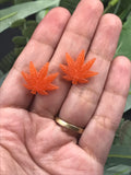 Resin 420 Glow Weed Leaf Studs - Multiple GLOW IN THE DARK Colors Available || 420 Stoner Gift || Handmade Marijuana Jewelry || Cannabis - Cute Berry Jewelry