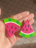 Cute Clay Pink Watermelon Dangle Earrings 🍉🍉🍉 - Cute Berry Jewelry