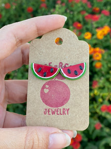 Cute Clay Textured Watermelon Stud Earrings Studs - Cute Berry Jewelry