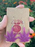 Resin 420 Weed Leaf Small Dangle Earrings - Multiple Colors Available || 420 Stoner Gift || Handmade Marijuana Jewelry || Cannabis - Cute Berry Jewelry