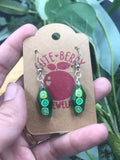 Cute Dainty Fruit Faceted Green Lime Kiwi Sparkle Earrings - Cute Berry Jewelry
