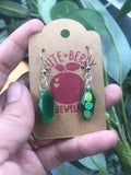Cute Dainty Fruit Faceted Green Lime Kiwi Sparkle Earrings - Cute Berry Jewelry