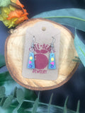 Cute Fruit Faceted Trapezoid Pineapple Strawberry Blueberry Aqua Sparkle Earrings - Cute Berry Jewelry