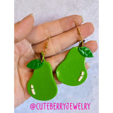 Cute Clay Pear Dangle Earrings 🍐🍐🍐 - Cute Berry Jewelry