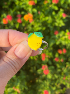 3D Print Lemon Fruit Ring - Cute Berry Jewelry