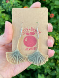 3D Print Color Changing Ginkgo Leaf Floral Dangle earrings - Cute Berry Jewelry