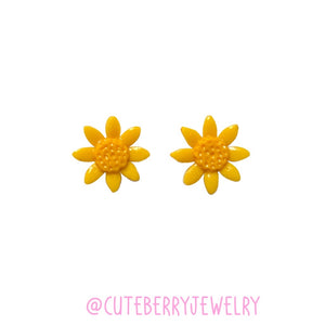 Cute Clay Yellow Daisy Stud Earrings - Cute Berry Jewelry