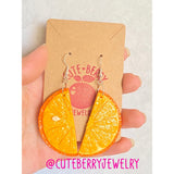 Cute Clay Orange Citrus Dangle Earrings 🍊🍊🍊 - Cute Berry Jewelry
