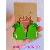 Cute Clay Pear Dangle Earrings 🍐🍐🍐 - Cute Berry Jewelry