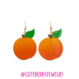 Cute Clay Peach Dangle Earrings 🍑🍑🍑 - Cute Berry Jewelry