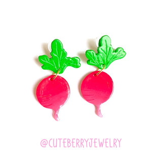 Cute Clay Radish Two Piece Earring - Cute Berry Jewelry