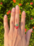 3D Print Strawberry Fruit Ring - Cute Berry Jewelry