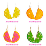 Cute Clay Orange Citrus Dangle Earrings 🍊🍊🍊 - Cute Berry Jewelry
